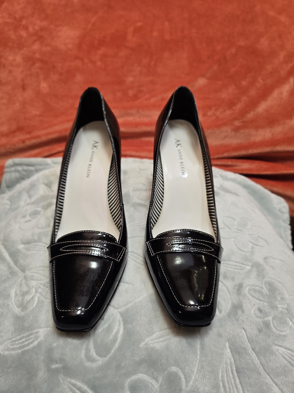 Anne Klein Black Patent Loafers Flats